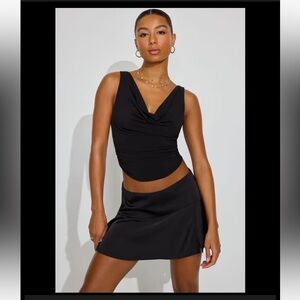 NWT Garage Satin Skort With Slit Black M